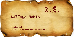 Kónya Robin névjegykártya